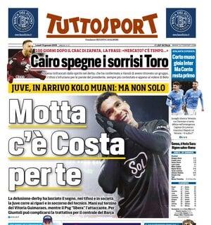 Tuttosport e il mercato della Juve: "Motta, c'è Costa per te. In arrivo Kolo Muani"