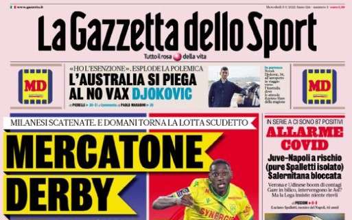 L'apertura de La Gazzetta dello Sport su Inter e Milan: "Mercatone derby"