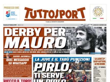 L'apertura di Tuttosport: "La Juve e il tabù punizioni. Pirlo, ti serve un Pirlo"