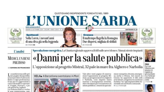 L'Unione Sarda: "Alle 18.30 Cagliari-Empoli, Nicola oggi sfida il suo passato"