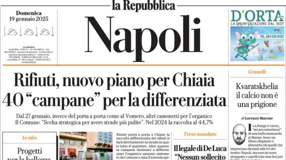 Repubblica (ed. Napoli) apre: "Napoli inarrestabile: passa anche a Bergamo"