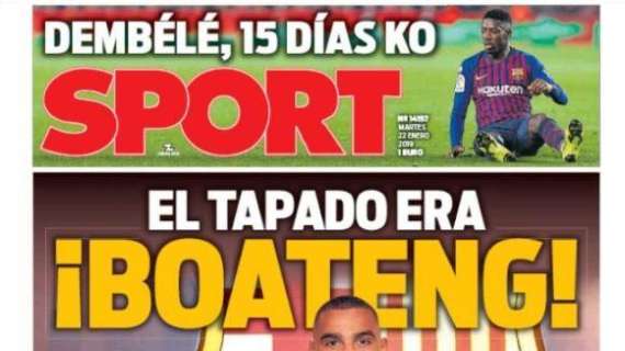 Sport in prima pagina: "Il nome nascosto era Boateng"