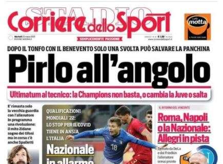 L'apertura del Corriere dello Sport: "Pirlo all'angolo"