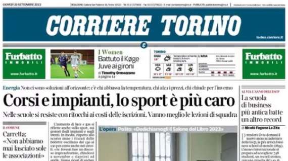 L'apertura del Corriere di Torino sulla Juventus Women: "Battuto il Koge. Juve ai gironi"