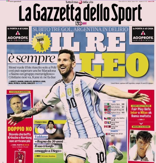 Le prime pagine dei quotidiani italiani e stranieri di oggi, giovedì 18 giugno