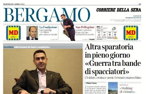 Il Corriere di Bergamo in apertura sulla Coppa Italia: "Atalanta a Firenze. Scalvini out un mese"