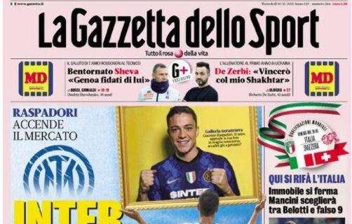 L'apertura de La Gazzetta dello Sport: "Inter, occasione Raspad'oro"