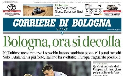 Corriere di Bologna in apertura sui rossoblù di Italiano: "Bologna, ora si decolla"