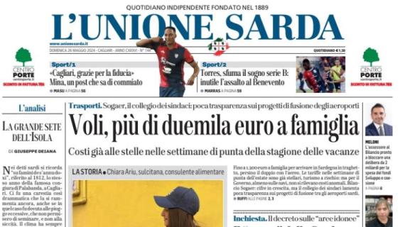 L'Unione Sarda: "'Cagliari, grazie per la fiducia'. Mina, un post che sa di commiato"
