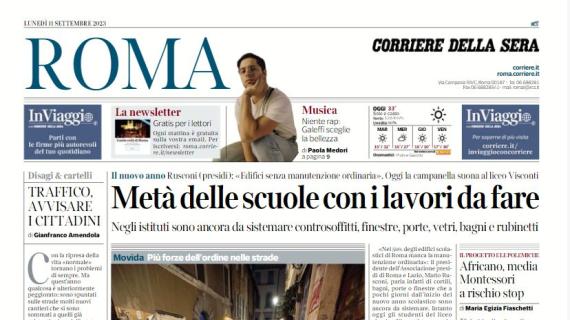 Il Corriere di Roma titola in apertura: "Mancini ko, allarme in difesa per Mou"