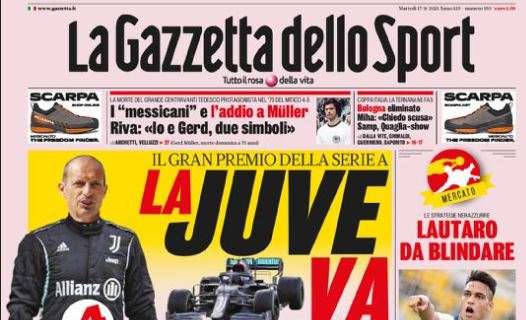 L'apertura de La Gazzetta dello Sport: "La Juve va in pole"