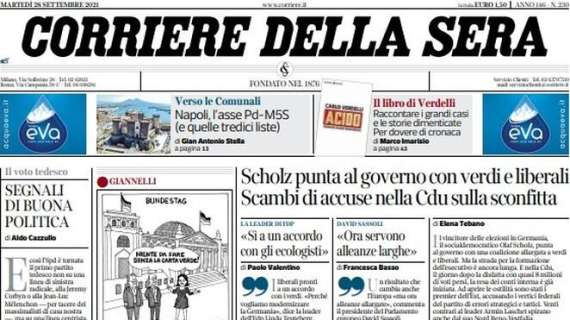 Il Corriere della Sera in apertura sul Milan contro l'Atletico: "Niente scherzi del Diavolo"