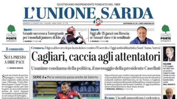 Lotta retrocessione, L'Unione Sarda: "Cagliari, a Venezia il giorno del giudizio"