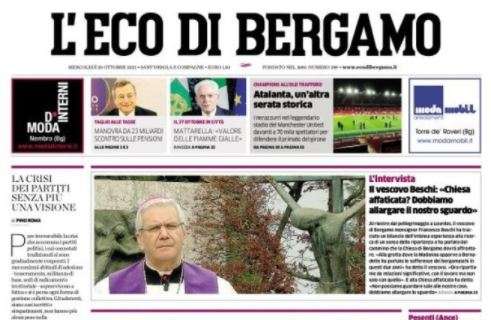 L'Eco di Bergamo prima della sfida con il Manchester United: "Atalanta, un'altra serata storica"