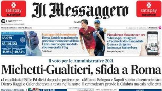 Il Messaggero: "Roma, Zaniolo rinuncia all'Italia. Sarri e quel modulo che non esalta i big"