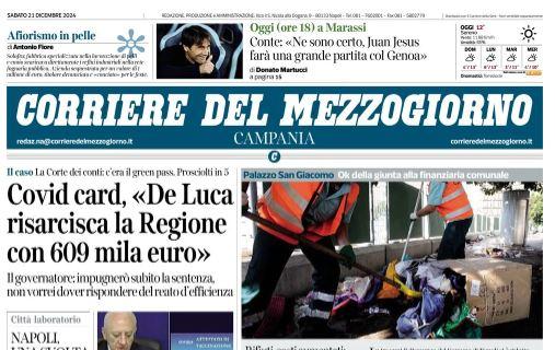 Corriere del Mezzogiorno apre con Conte: "Juan Jesus farà una grande partita col Genoa"