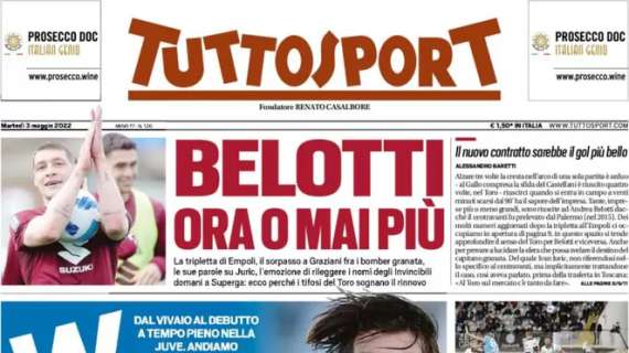 La prima pagina di Tuttosport sul gioiellino bianconero: "W Miretti"