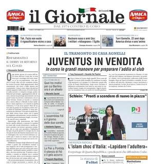 Il Giornale oggi in prima pagina con una notizia clamorosa: "Juventus in vendita"