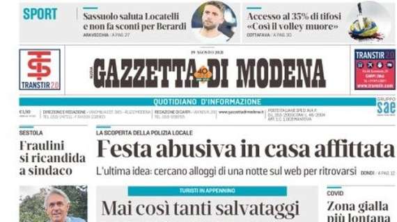 La Gazzetta di Modena: "Sassuolo saluta Locatelli e non fa sconti per Berardi"