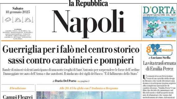 La Repubblica Napoli: "Tremila tifosi a Capodichino per spingere il Napoli capolista"