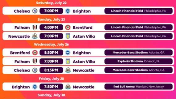 La Premier League sbarca negli USA: quest'estate la Summer Series, torneo a sei squadre