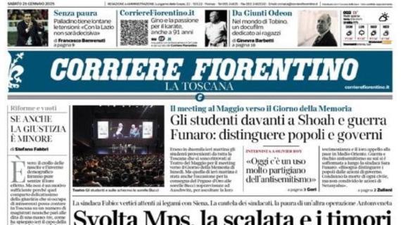 Corriere Fiorentino: "Palladino scaccia le tensioni: 'Con la Lazio non è decisiva'"