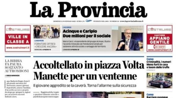 La Provincia di Como: "La promessa di Fabregas: Paz sarà il nostro futuro"