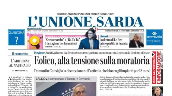 L'Unione Sarda apre in questo modo sull'Italia: "Flop Nazionale, fiducia a Spalletti"