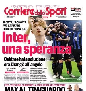 Il CorSport titola: "Inter, una speranza. Oaktree ha la soluzione: ora Zhang è all'angolo"