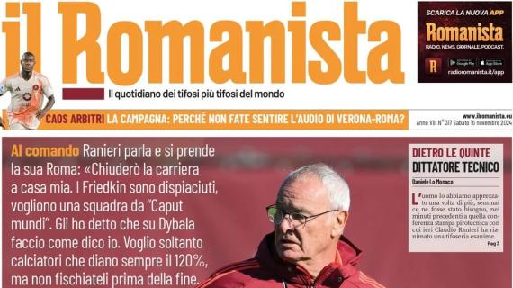 Il Romanista in apertura sul ritorno in giallorosso di Ranieri: "Ave Claudio"