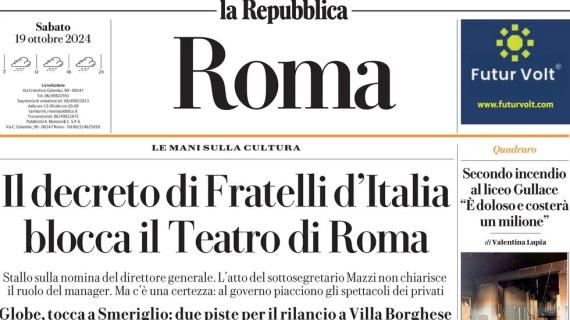 La Repubblica (Roma) intitola: "Lazio, c'è la Juve. Domani l'Inter contro i giallorossi"