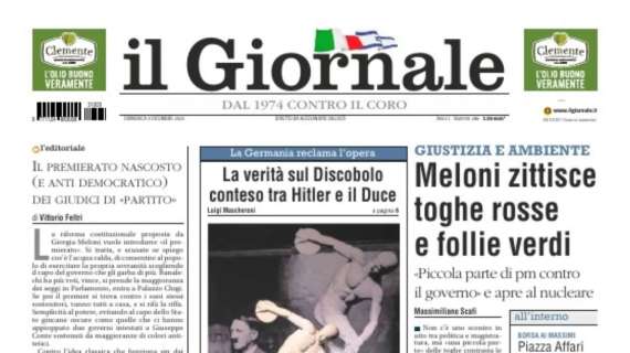 Il Giornale in prima pagina sull'Europeo: "È ancora Italia-Albania"