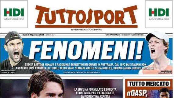Tuttosport in prima pagina sul passaggio del serbo alla Juventus: "Vlahovic, ci siamo!"