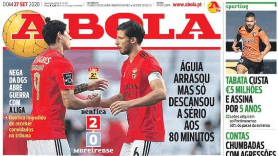 Benfica, A Bola dopo la vittoria: "Festival dell'attacco (e dei gol sbagliati)"