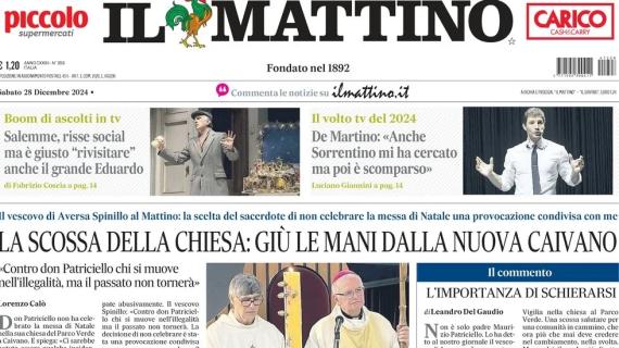 Conte, nuovo Napoli. Il Mattino in apertura: "Un tridente per il sorpasso"