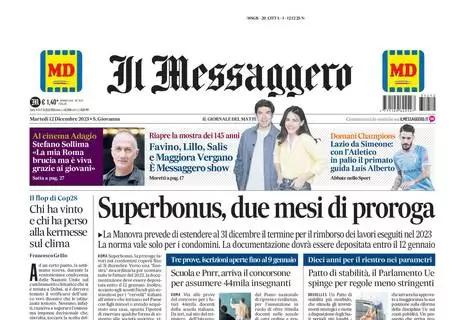 Il Messaggero: "Lazio da Simeone: con l'Atletico in palio il primato. Guida Luis Alberto"