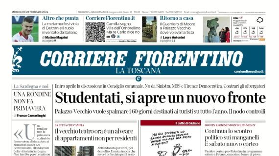 Il Corriere Fiorentino titola sul cambiamento tattico di Beltran: "Altro che punta"