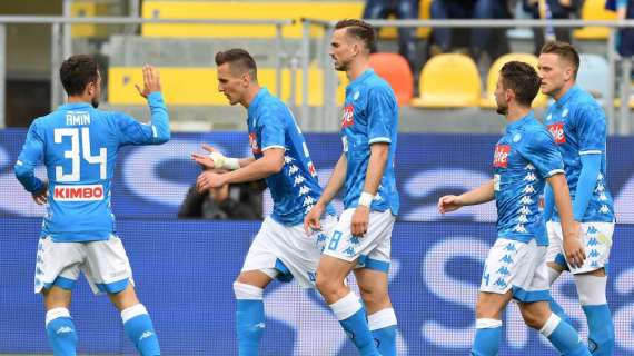 Frosinone-Napoli 0-2, Mertens-Younes e il secondo posto è ipotecato