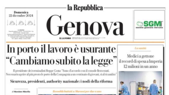 La Repubblica (ed. Genova): "Genoa sconfitta con rimpianti, le parate di Meret salvano il Napoli"