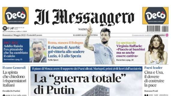 Il Messaggero: "Il riscatto di Acerbi: gol vittoria allo scadere. Lazio, 4-3 allo Spezia"