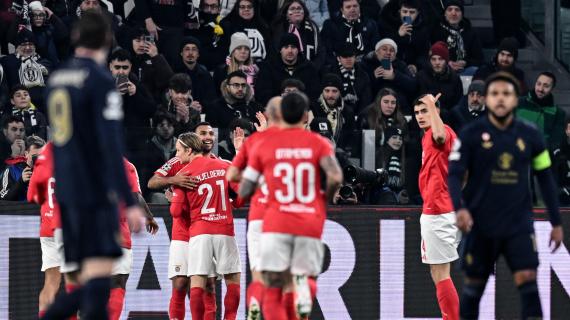 Bordata di fischi dello Stadium: la Juventus non c'è, il Benfica passeggia e vince 2-0