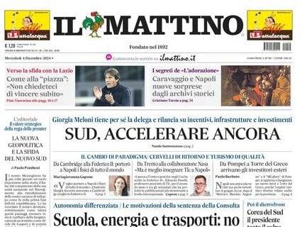 Il Mattino titola stamani: "Conte alla piazza: non chiedeteci di vincere subito"