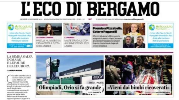 L'Eco di Bergamo volta pagina: "Dimenticare il Real. Sabato il Cagliari per restare in testa"