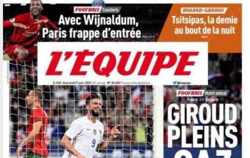 L'apertura de L'Equipe sulla Francia: "Giroud a tutto gas"