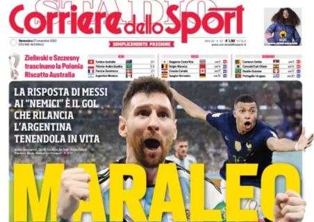 L'apertura del Corriere dello Sport su Messi, trascinatore dell'Argentina: "MaraLeo"