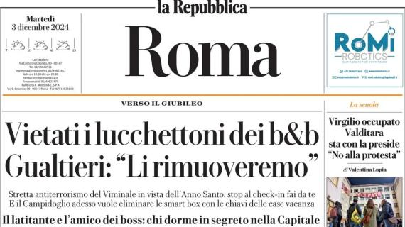 L'ed. romana de La Repubblica: "Zaniolo si vendica, Rovella pensa già al riscatto"