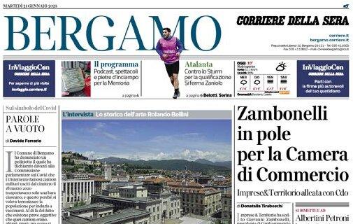 Corriere di Bergamo: "Atalanta, contro lo Sturm per la qualificazione. Si ferma Zaniolo"