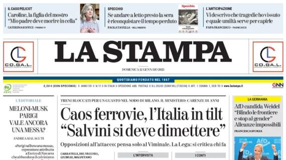 Torino-Juventus finisce 1-1, La Stampa titola in prima pagina: "Derby di rabbia"