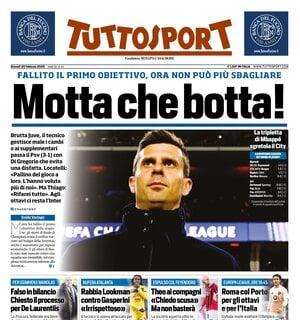 Tuttosport in apertura sull'eliminazione della Juve in Champions: "Motta che botta"