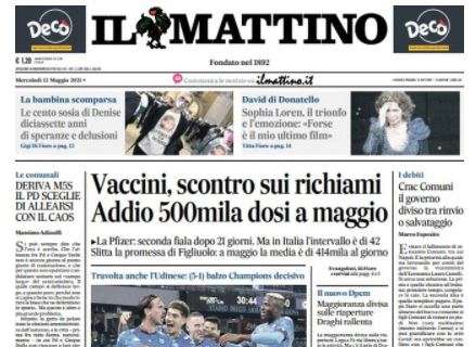 Il Mattino: "SchiacciaNapoli". Cinque le reti rifilate all'Udinese